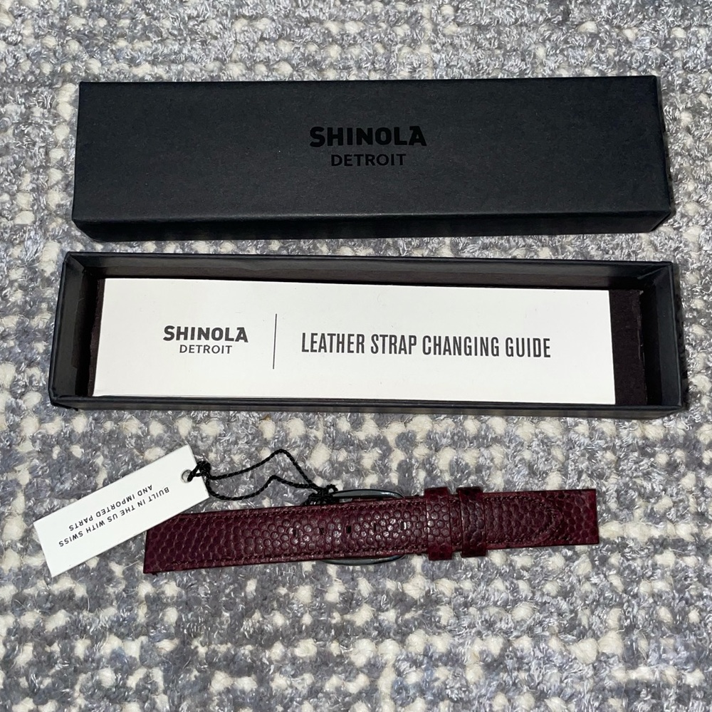 NWT Shinola - Women’s 14 MM Burgundy pebbled leather watch strap